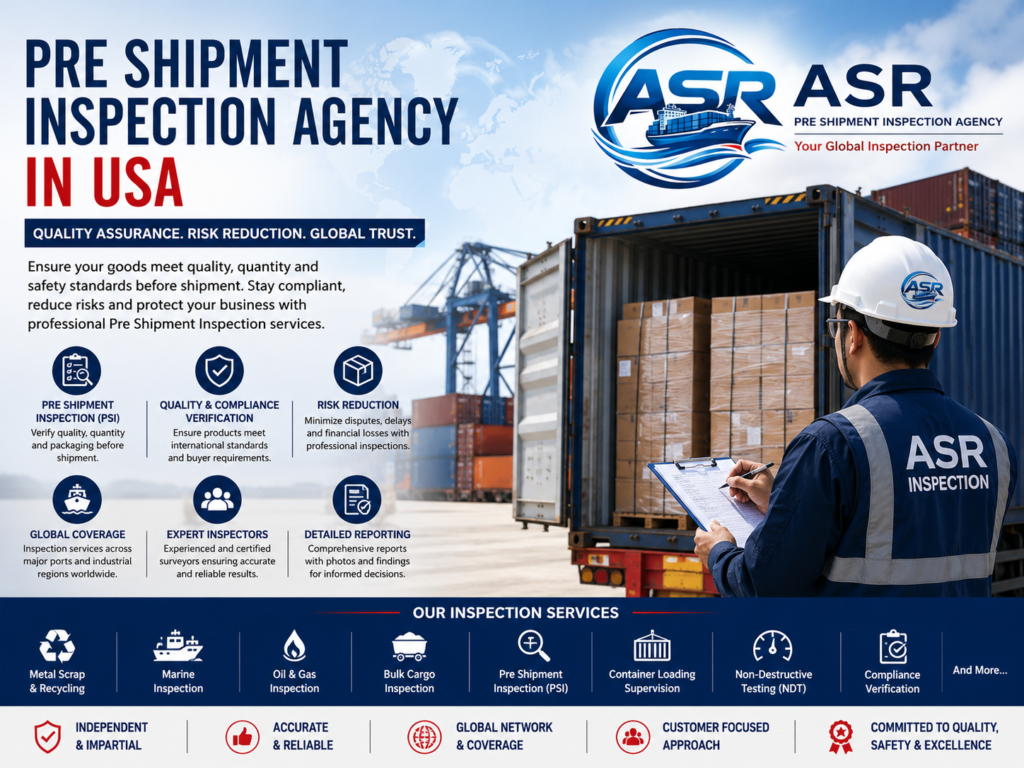 Pre Shipment Inspection Agency in USA